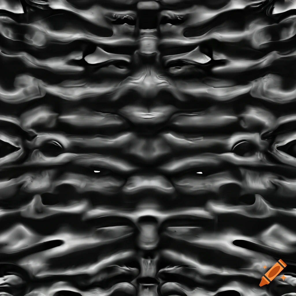 seamless black and white biomechanical rib texture
