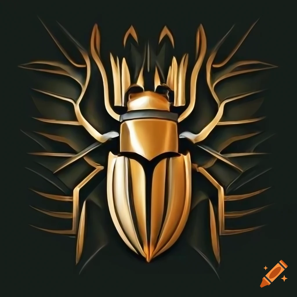 art deco logo of a royal beetle with the word Sizyph