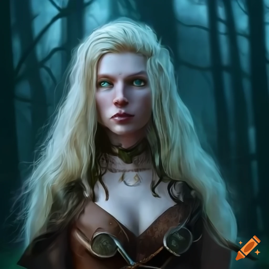 Image Of An Elvish Warrior Druid In A Foggy Forest On Craiyon