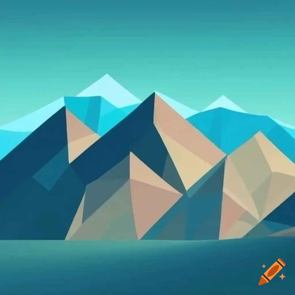 mountain range in polygon style