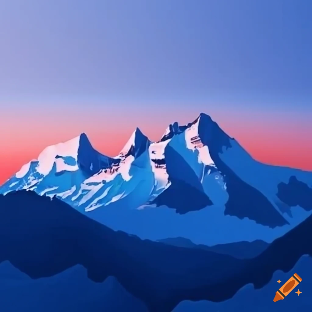 blue alpine mountain landscape