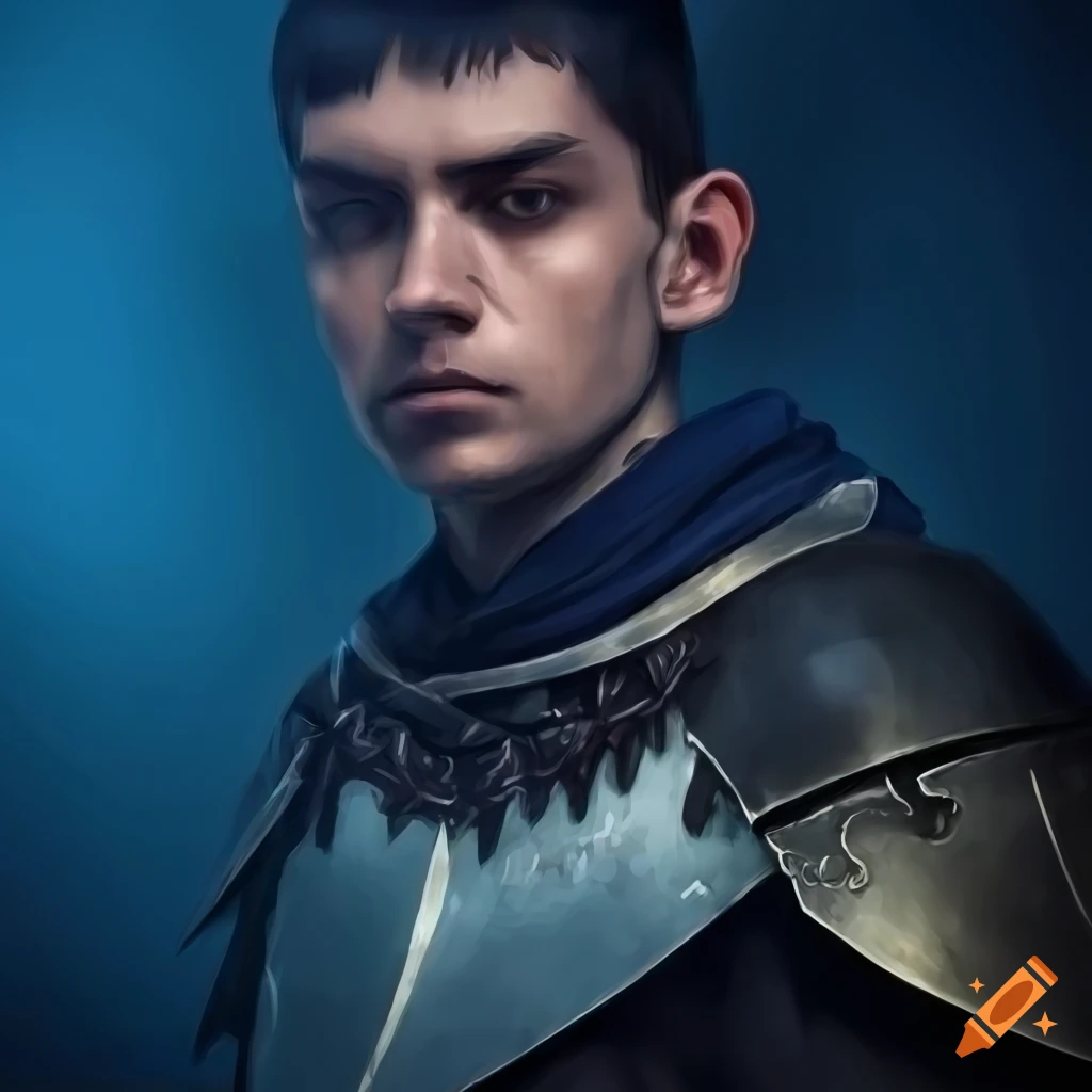 Portrait of a human cleric in plate armor on Craiyon