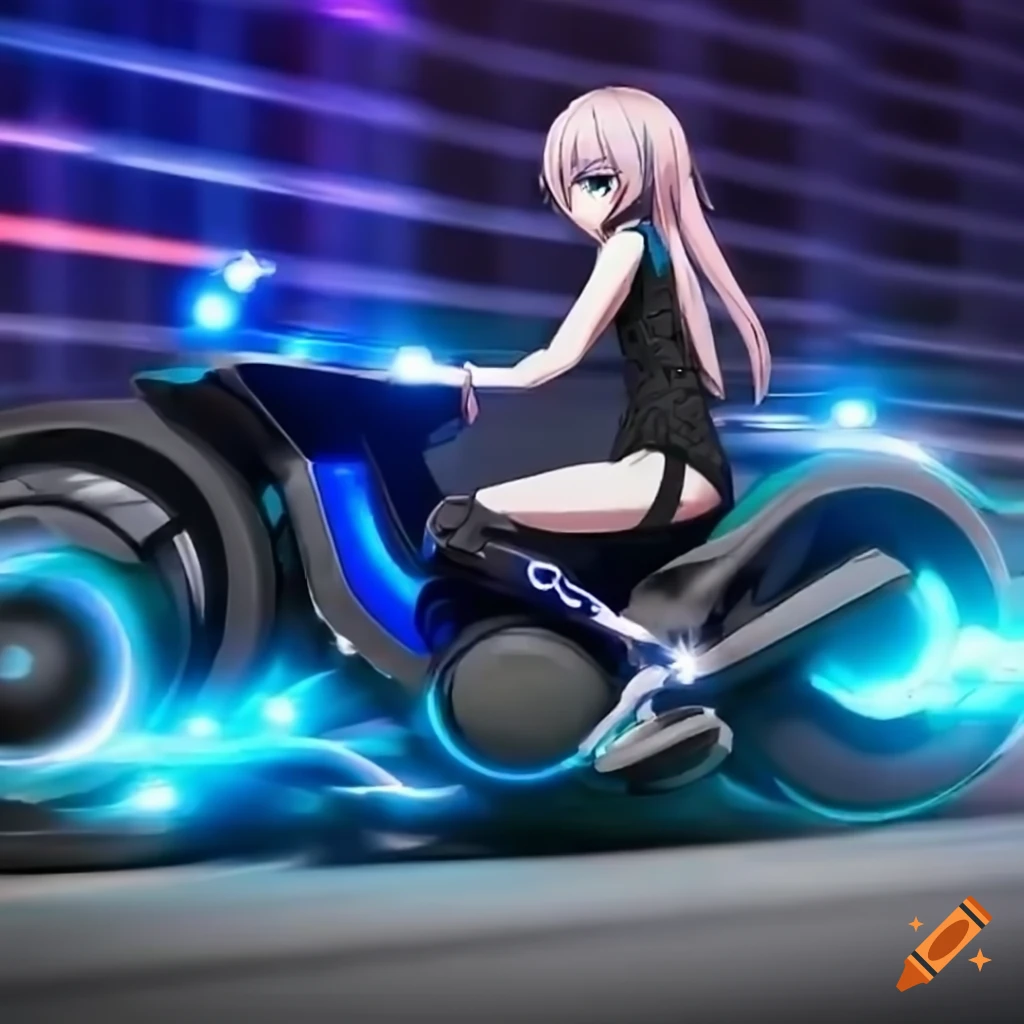 Download Girl On Motorcycle Anime Art Wallpaper | Wallpapers.com