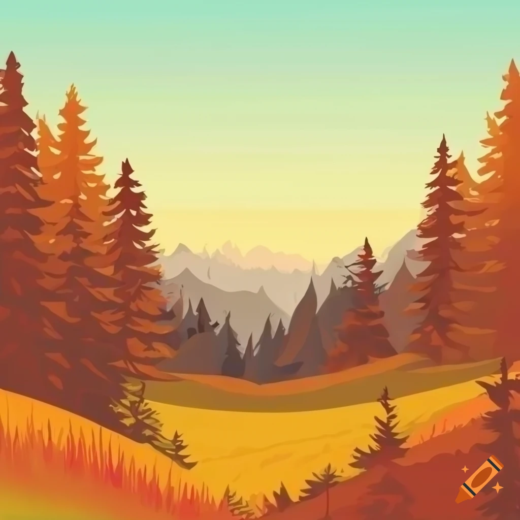 autumn nordic landscape with snowy mountains