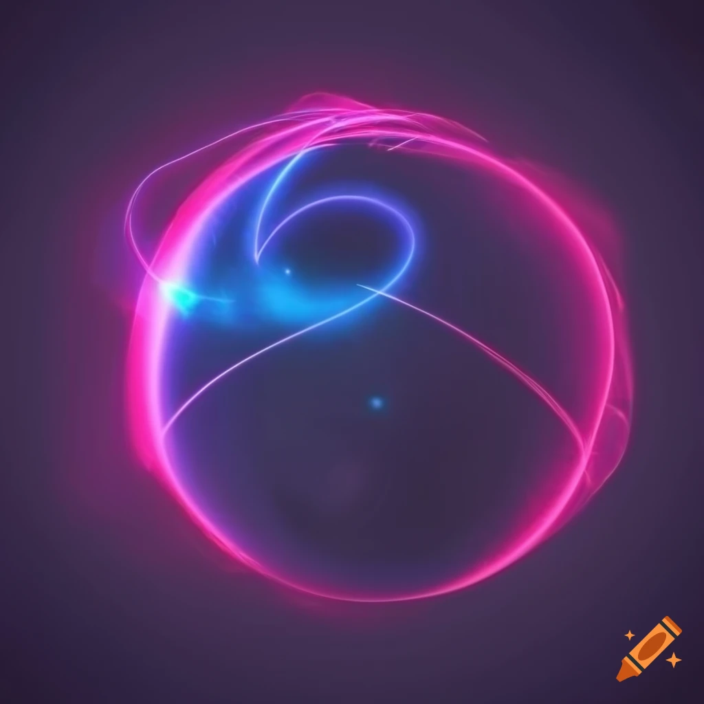 dreamy dark abstract image with neon sphere