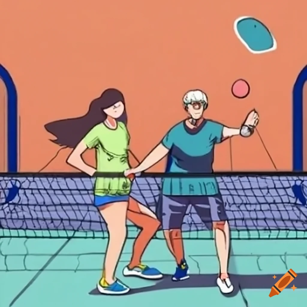 outdoor pickleball game in progress