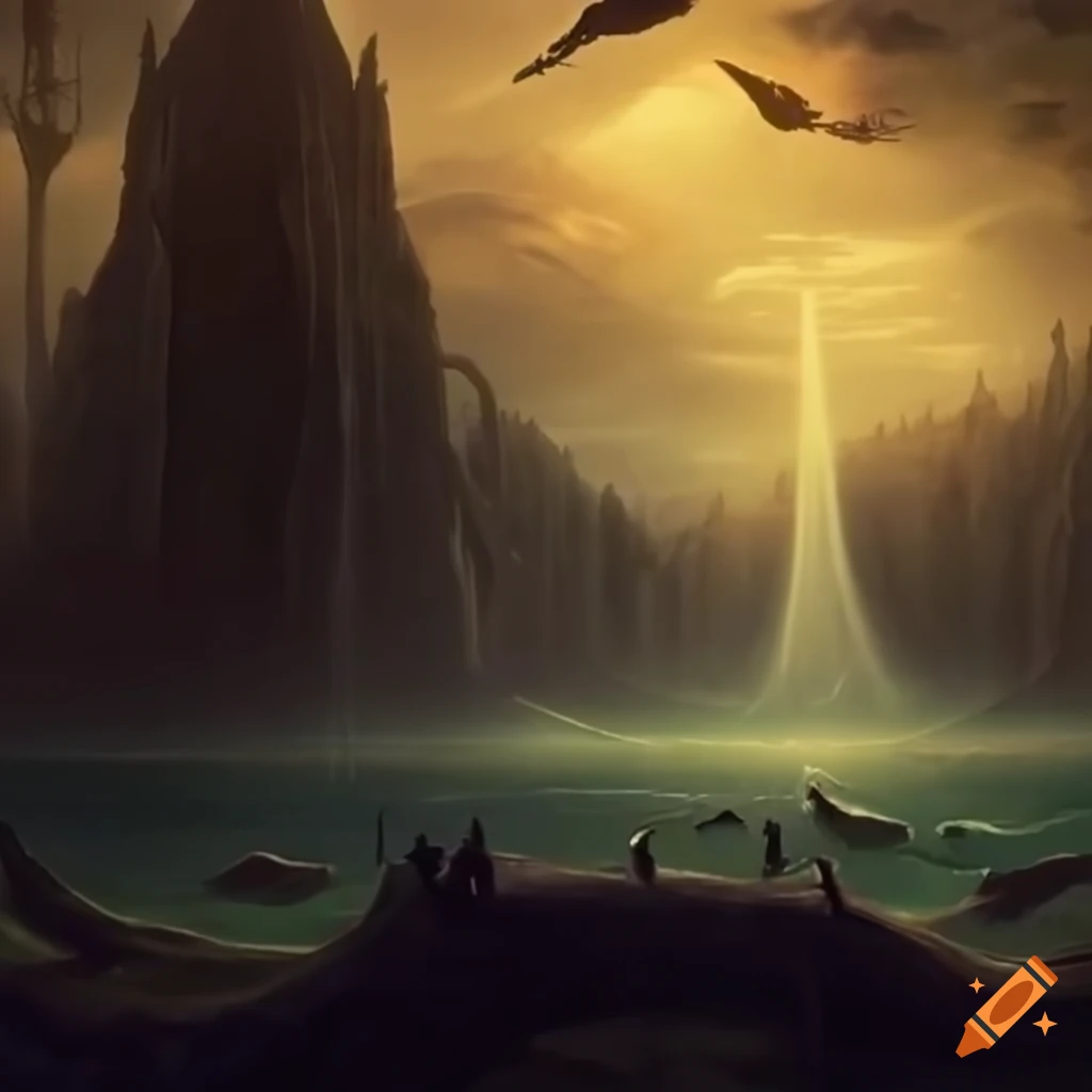 Epic fantasy landscape on Craiyon