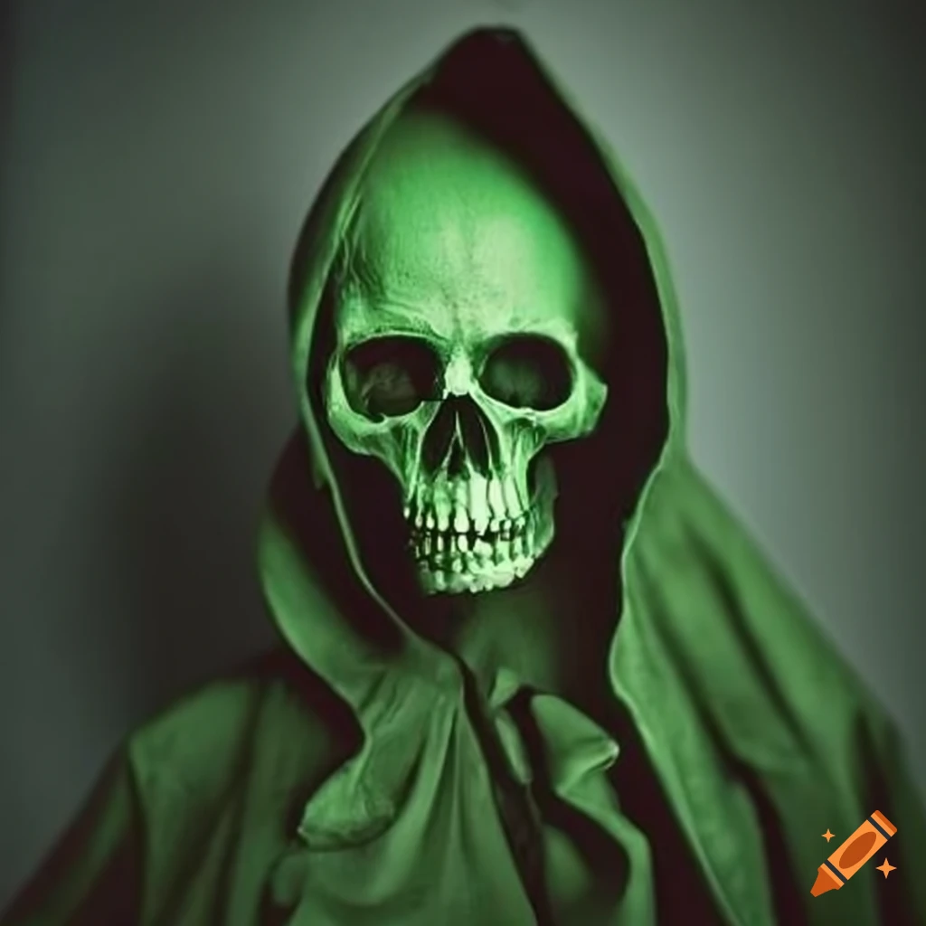 green grim reaper skull artwork