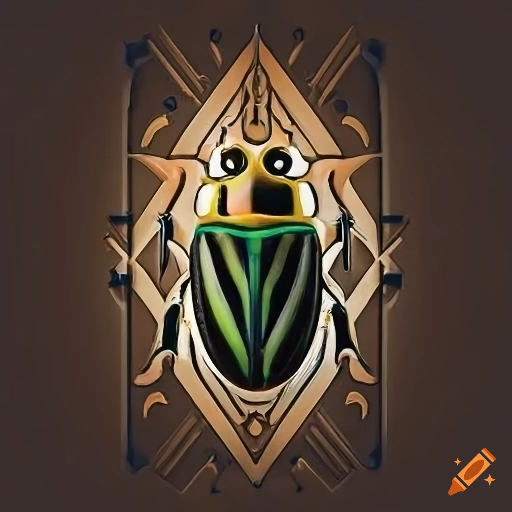 art deco logo of a royal beetle with the word Sizyph