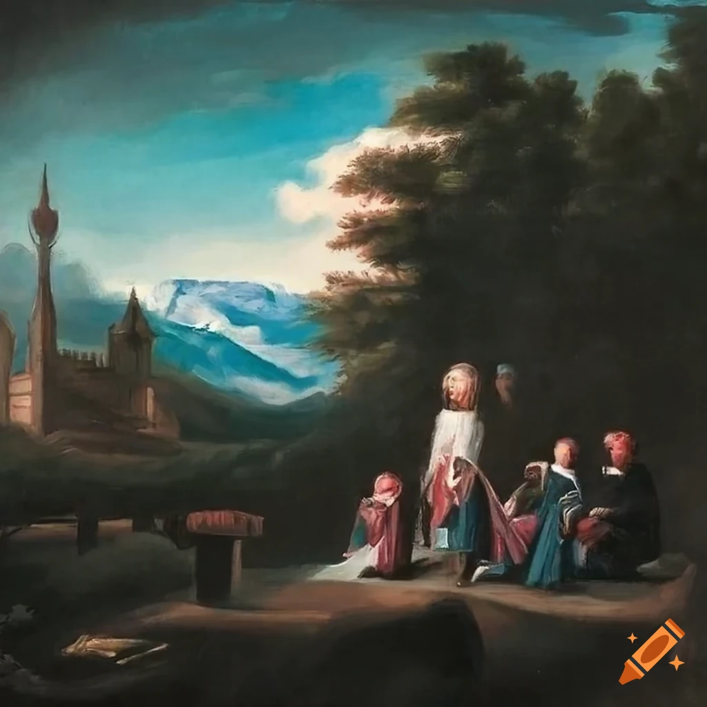 choir performing in a picturesque landscape