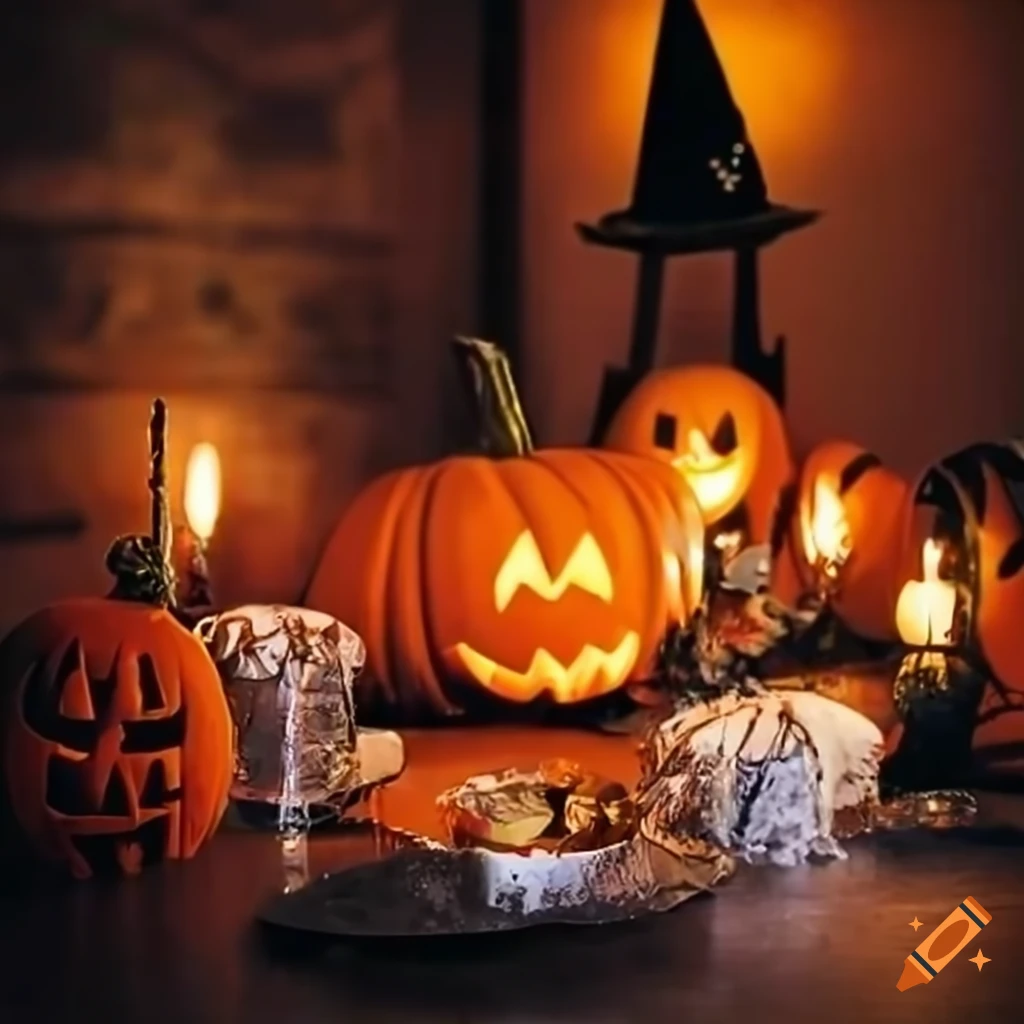 Halloween table decoration on Craiyon