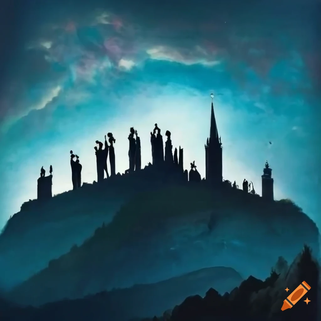 choir singing in a mountain landscape