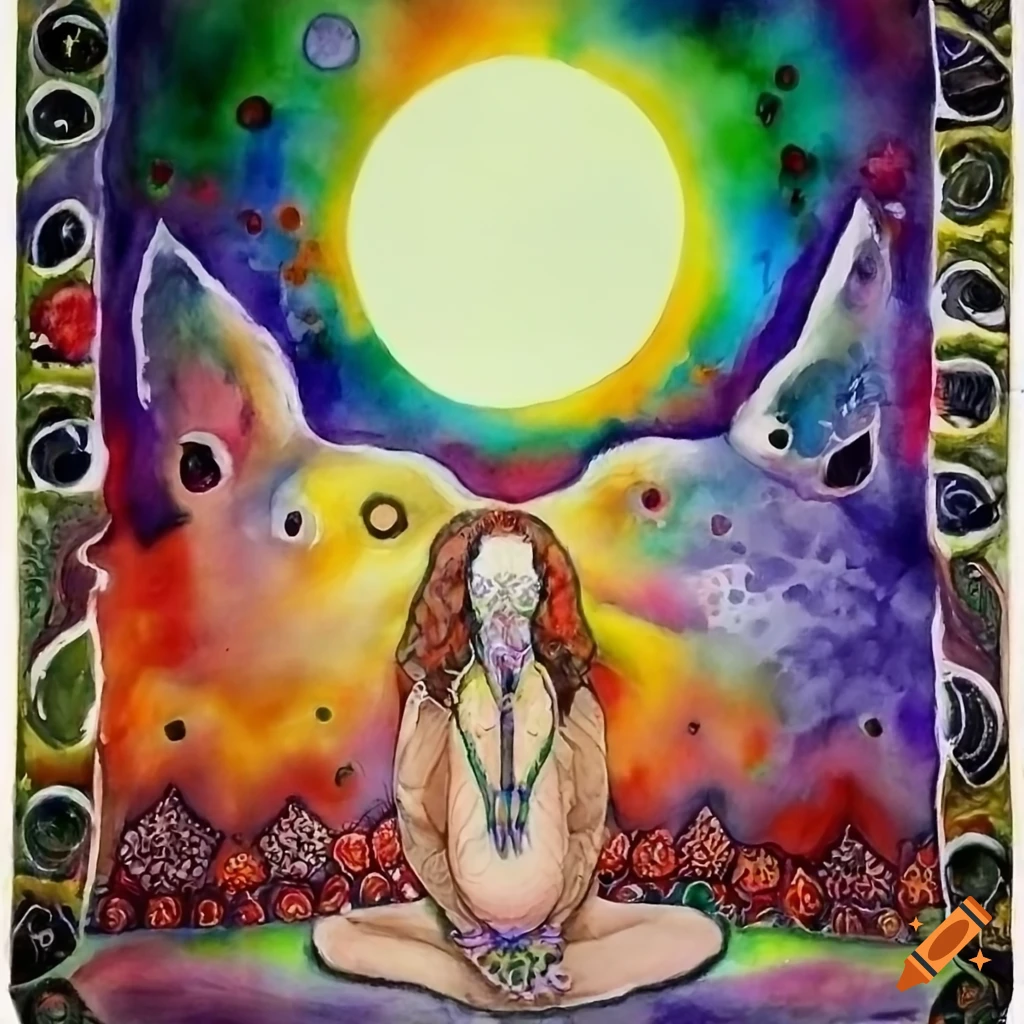 Visionary artwork depicting a shamanic ceremony