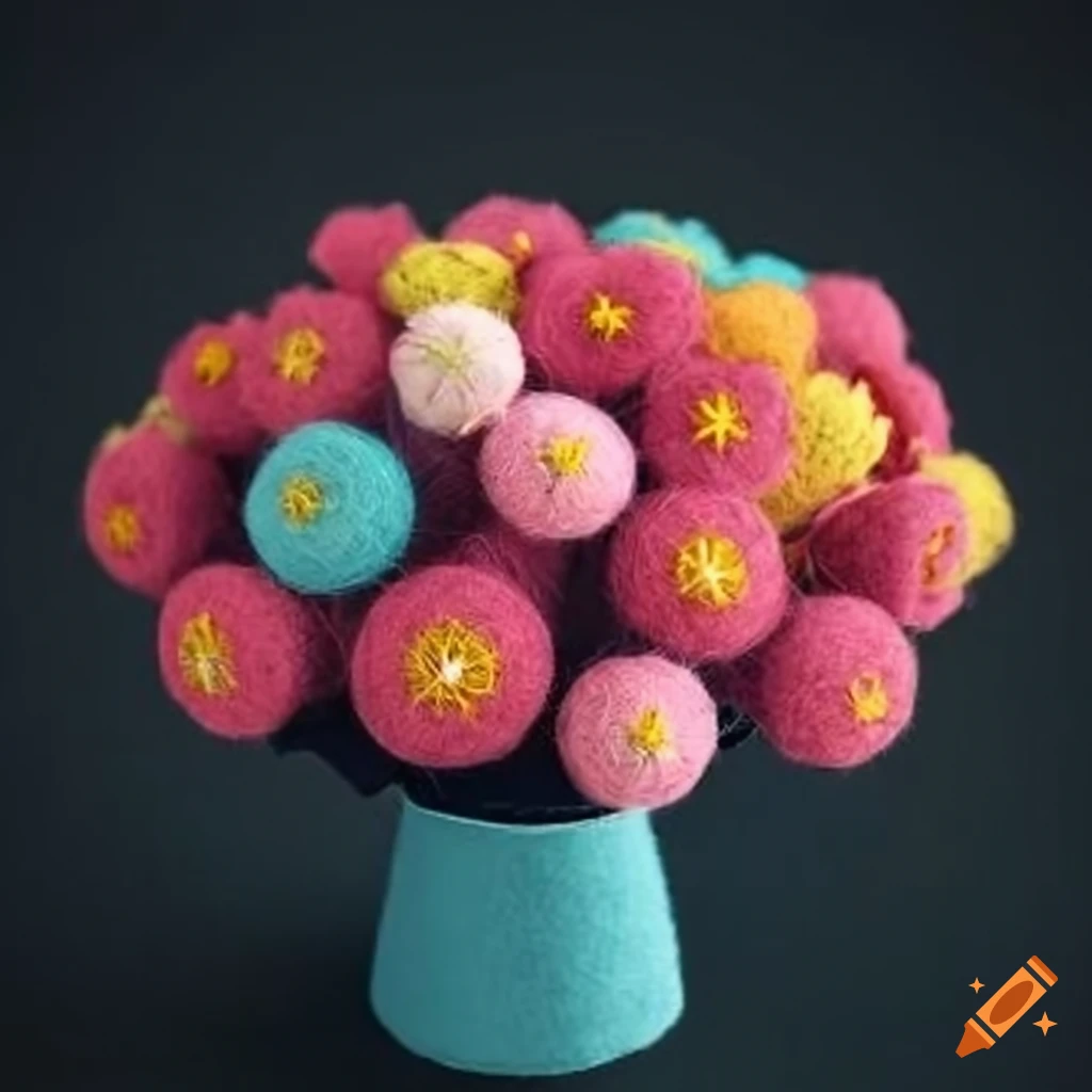 colorful felt flower bouquet