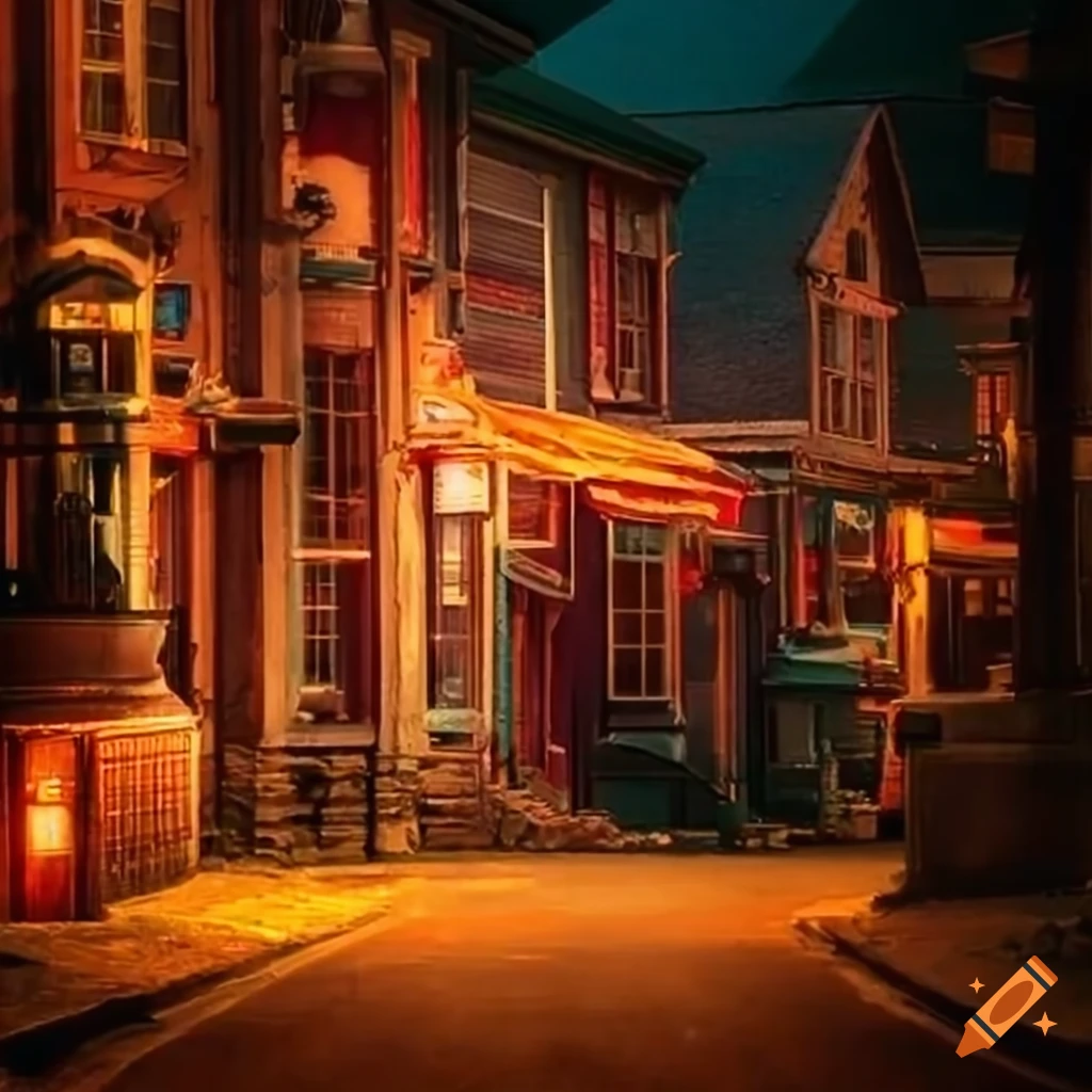 Picture of a cozy town in the pacific northwest on Craiyon