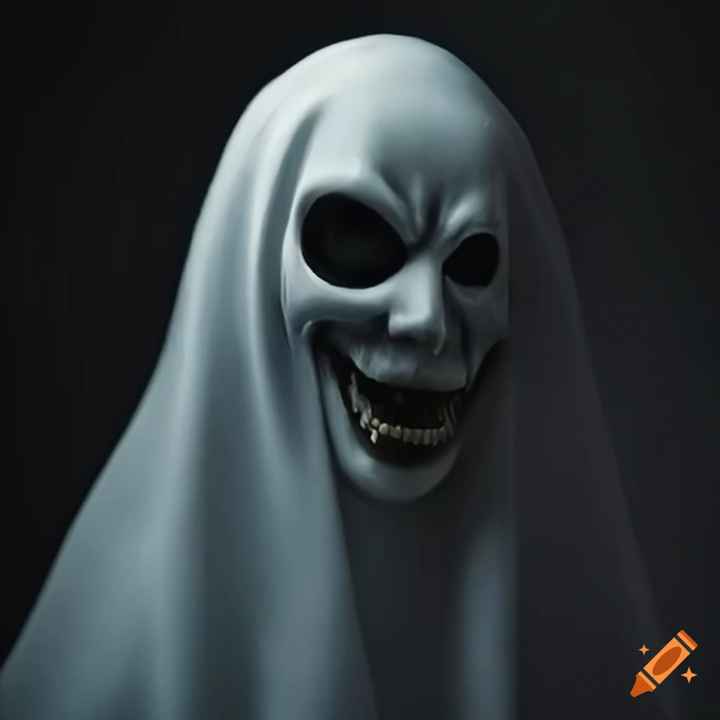 Realistic looking creepy ghost face