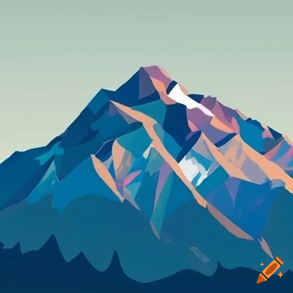 Blue alpine mountain landscape
