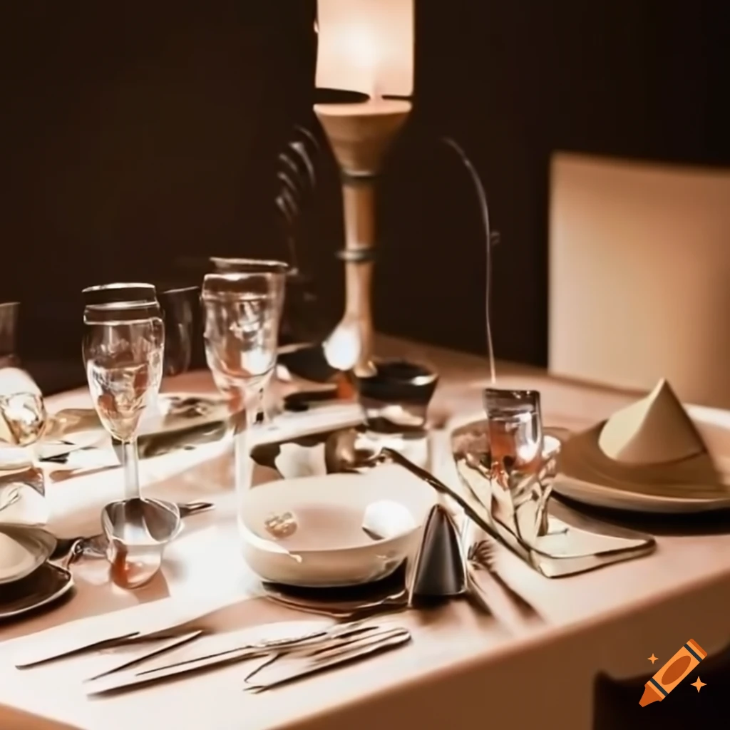 angled view of a beautifully set dining table