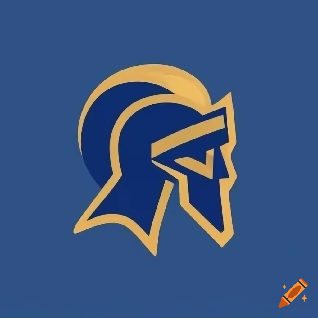 Navy blue and gold achilles warrior logo