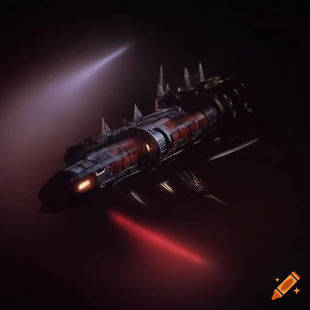 Film still of a Gothic style star cruiser on Craiyon