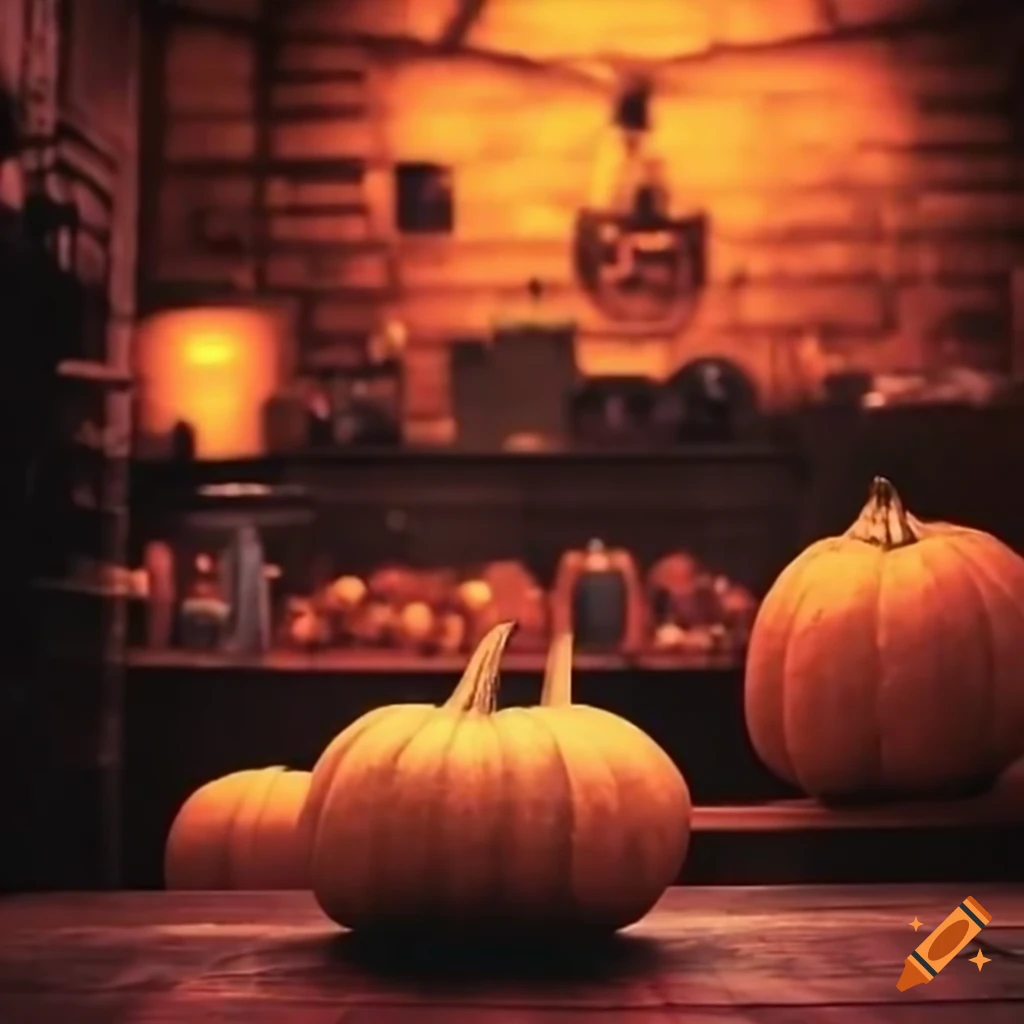 pumpkins taking over a coffee shop