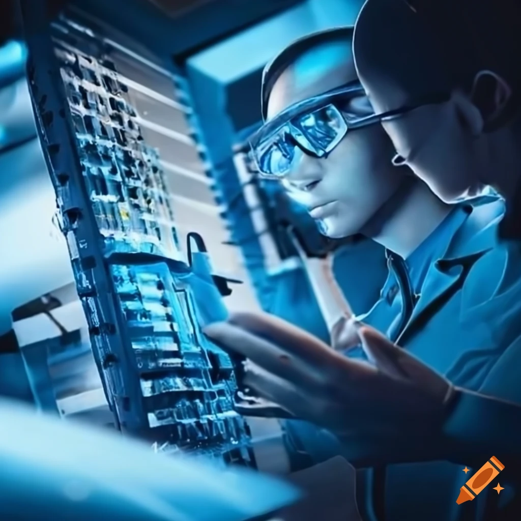 Composite engineer working on a project on Craiyon