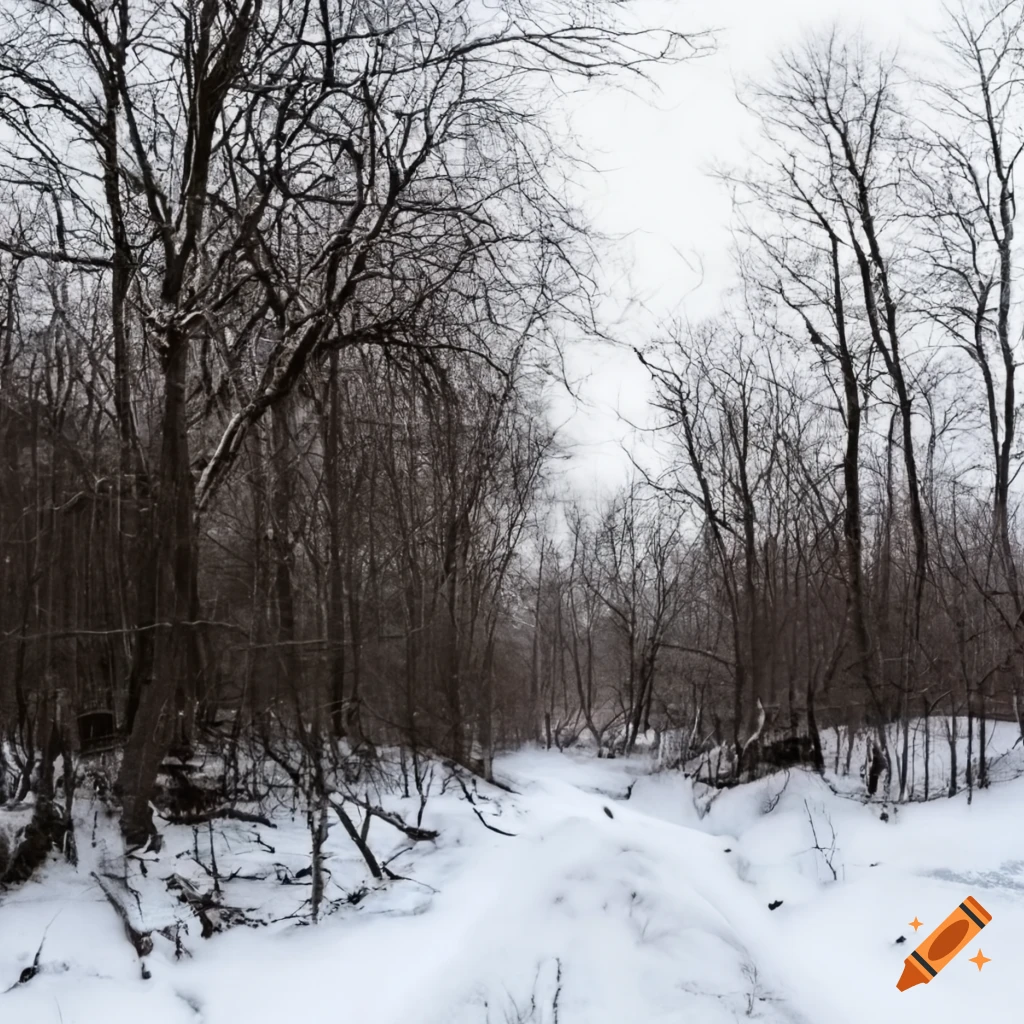 a decaying winter scenery