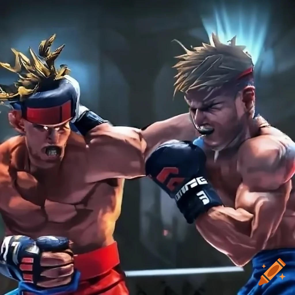 intense showdown between two fighters