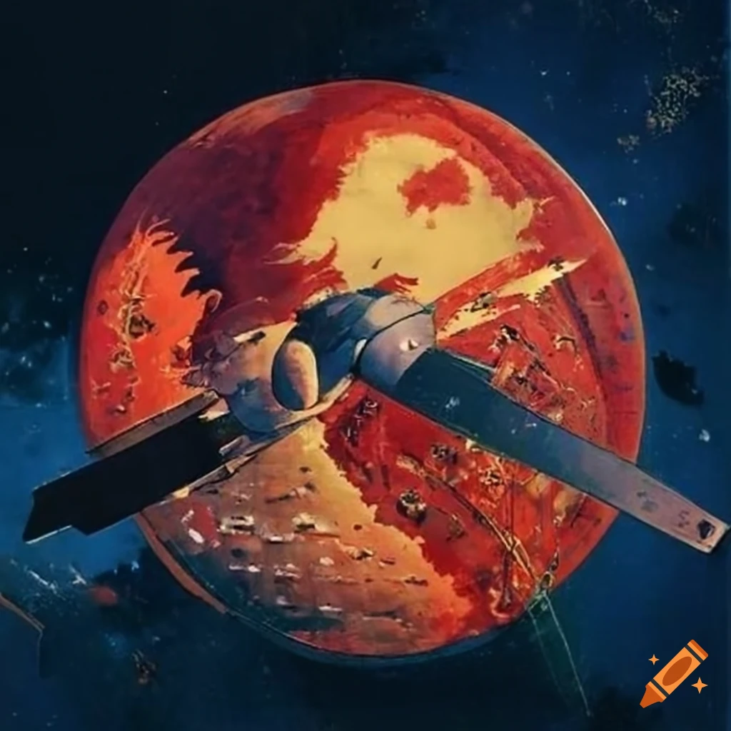 Soviet space propaganda artwork on Craiyon