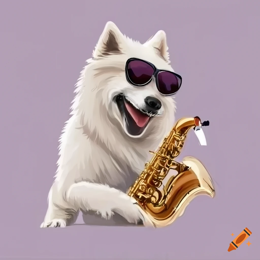 jam label with a musical dog wearing sunglasses