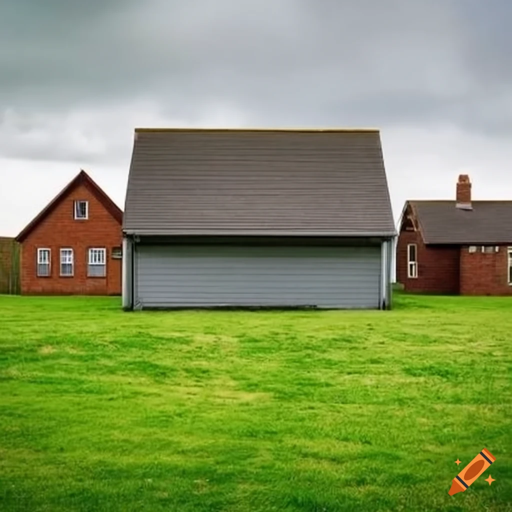 garage in a school field surrounded by houses