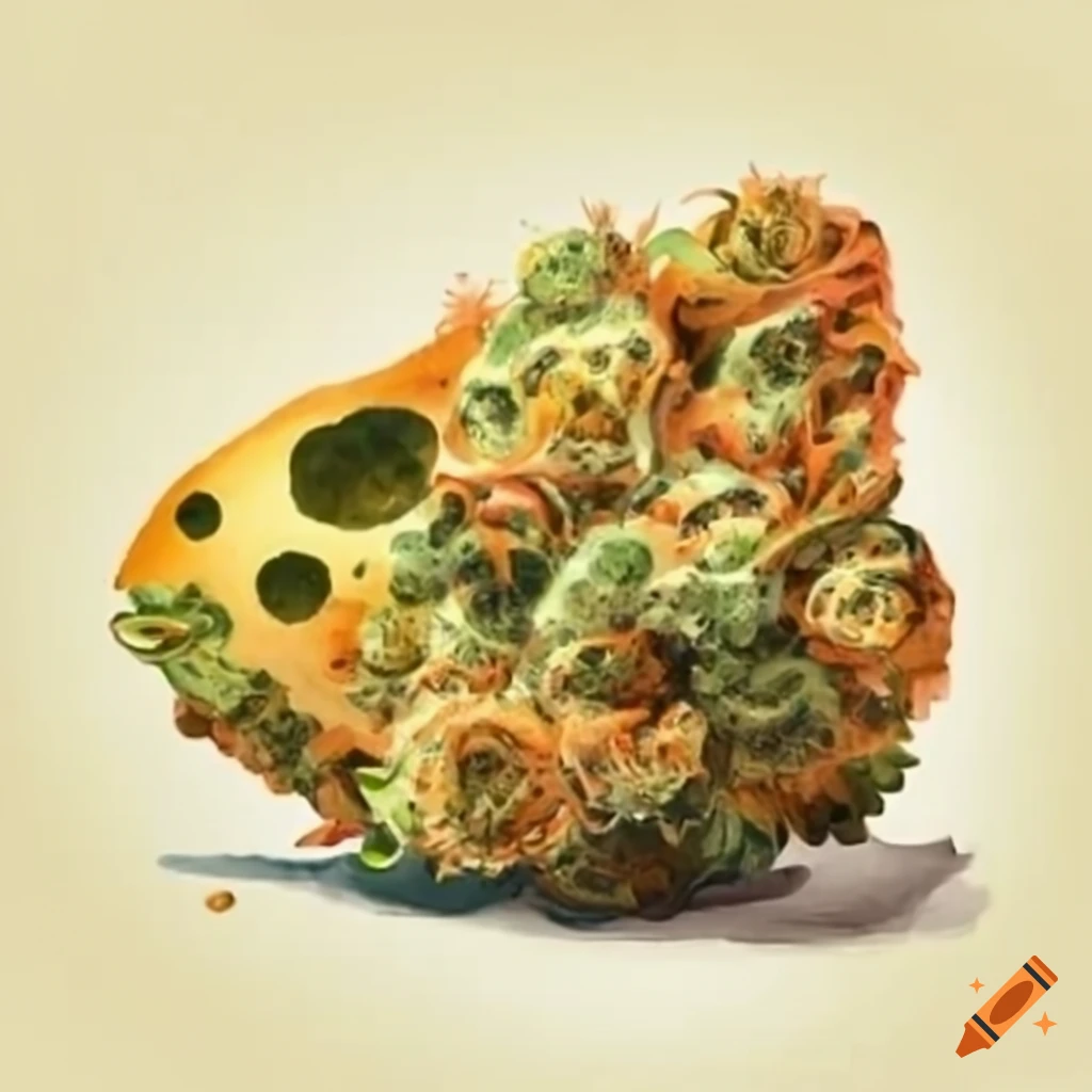 Artistic rendering of bubble cheese strain on Craiyon