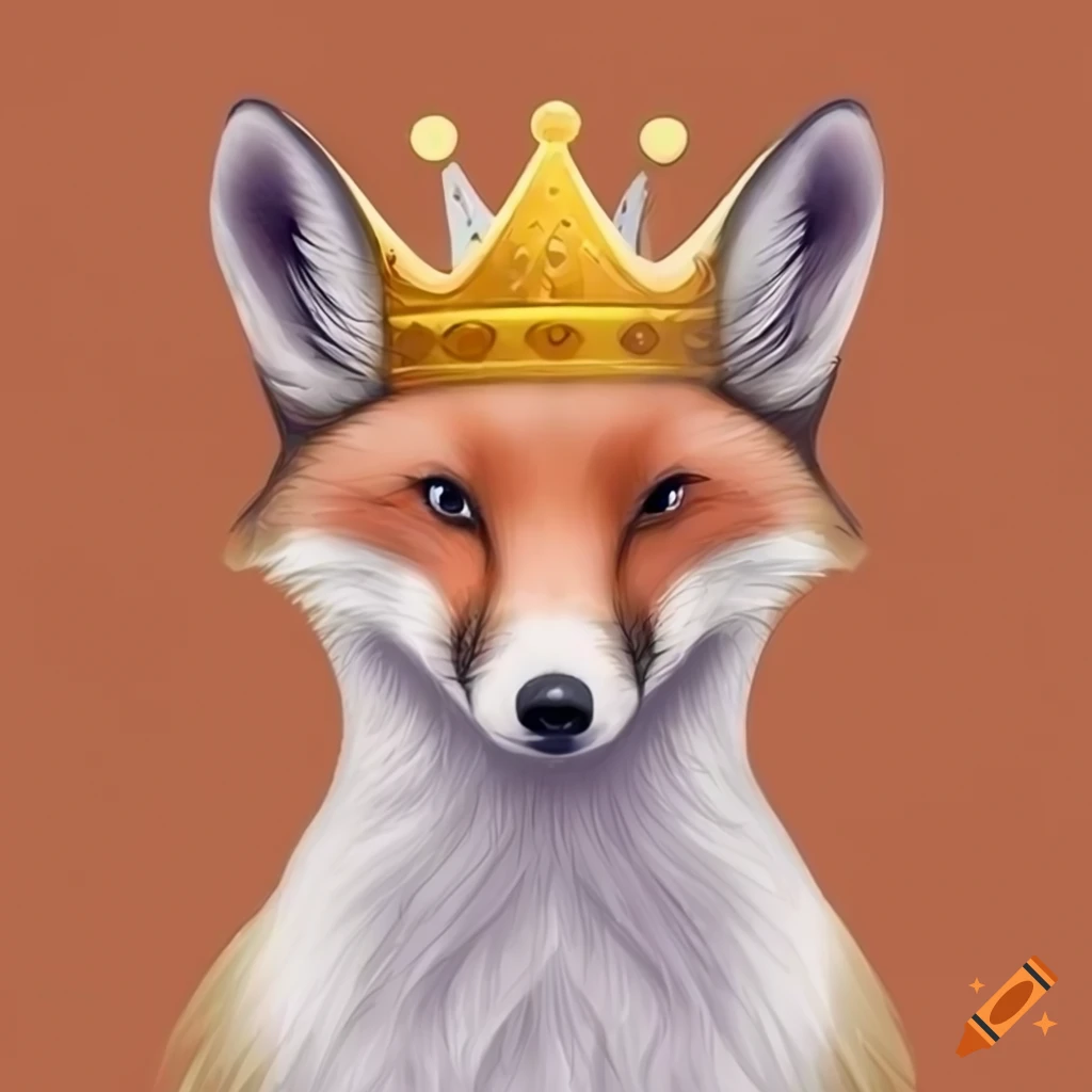 illustration of a fox with a crown