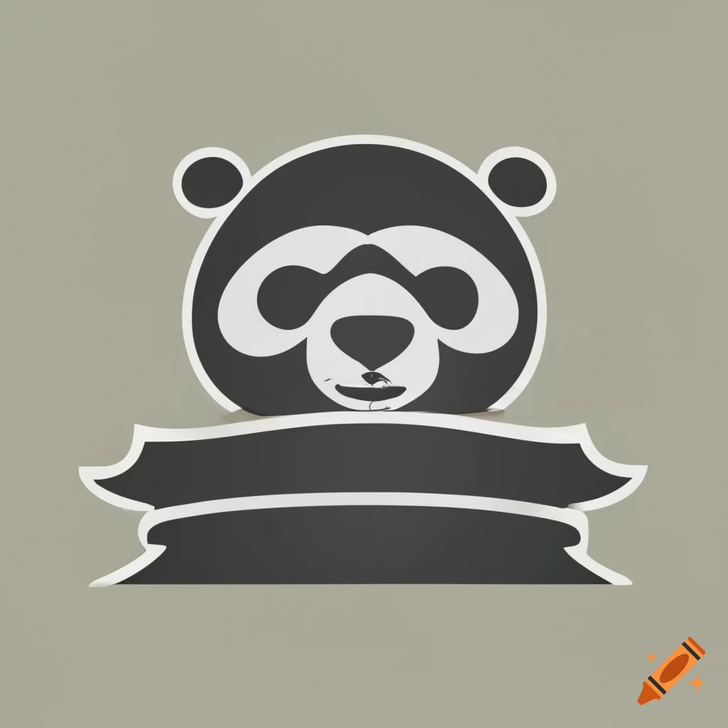 Minimalist corporate logo with a panda in a pagoda on craiyon