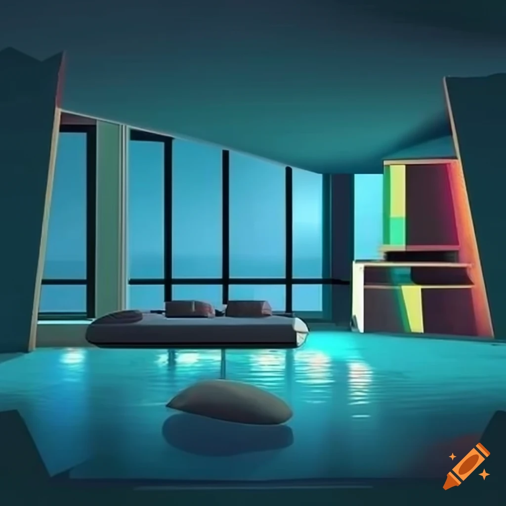 Modern Living Room With A Levitating Sofa On Craiyon