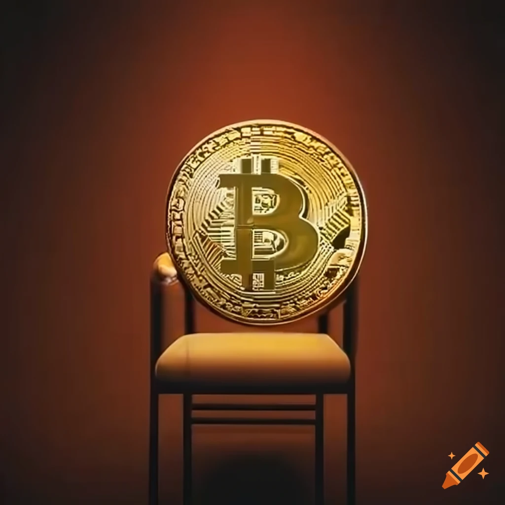 Bitcoin on a chair on Craiyon