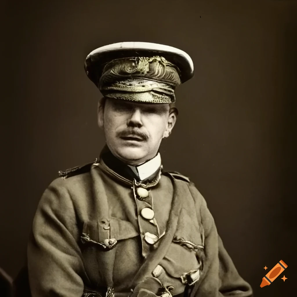 Portrait of a british army officer wearing a nightcap