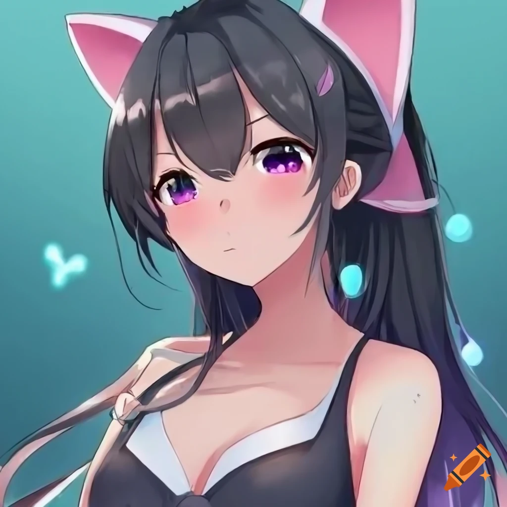 Anime Character With Cat Ears Flirting On Craiyon