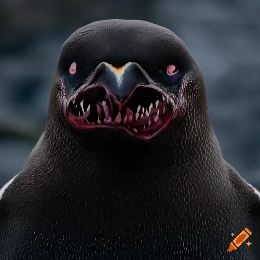 illustration of an aggressive penguin