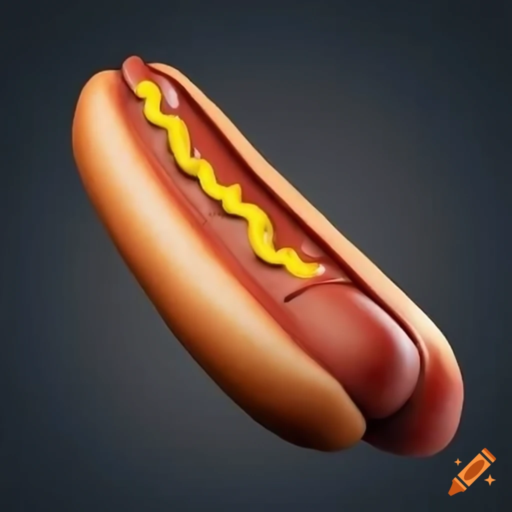 realistic depiction of a hotdog