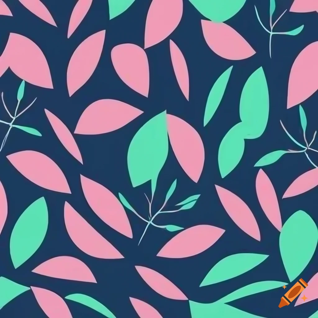 vector graphic foliage pattern in picasso style