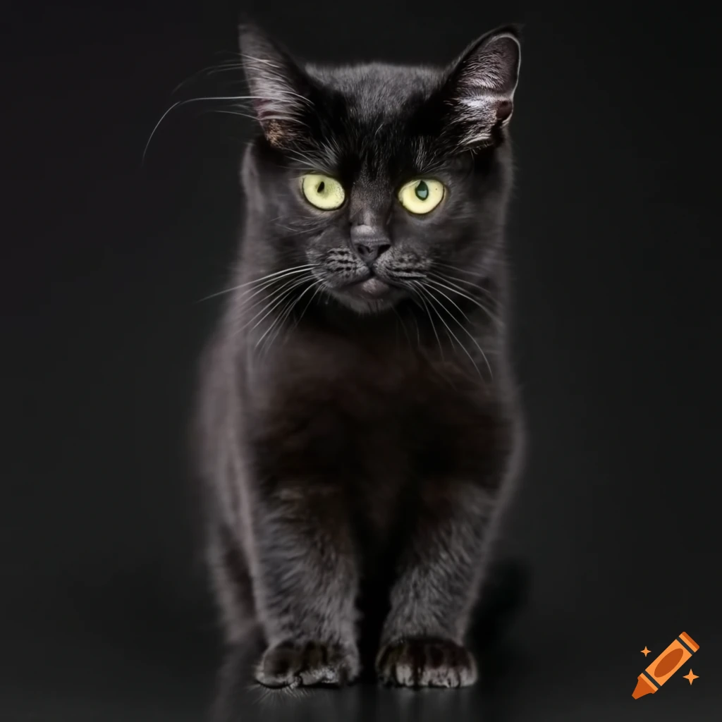 Black persian cat on Craiyon