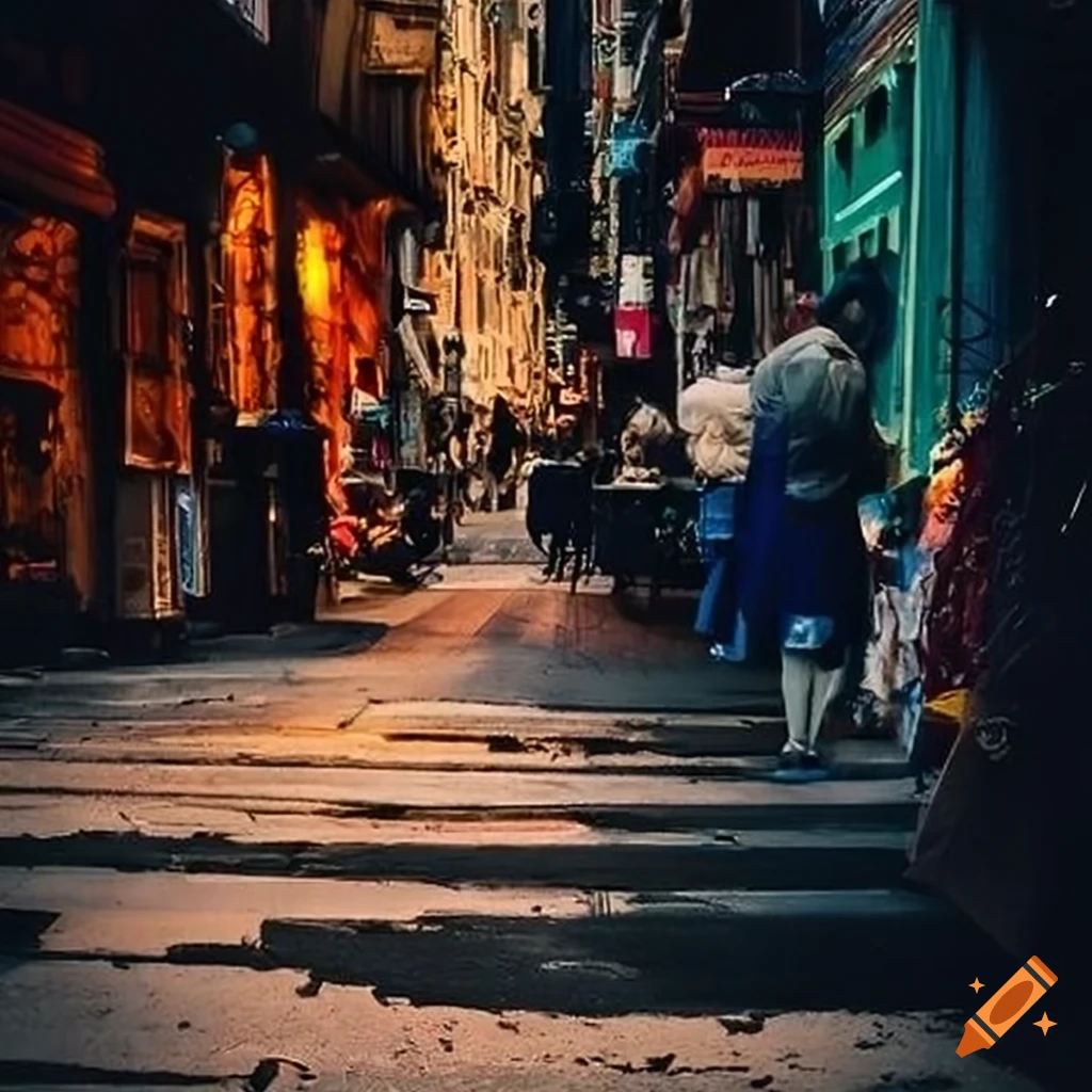 street corner with items for sale