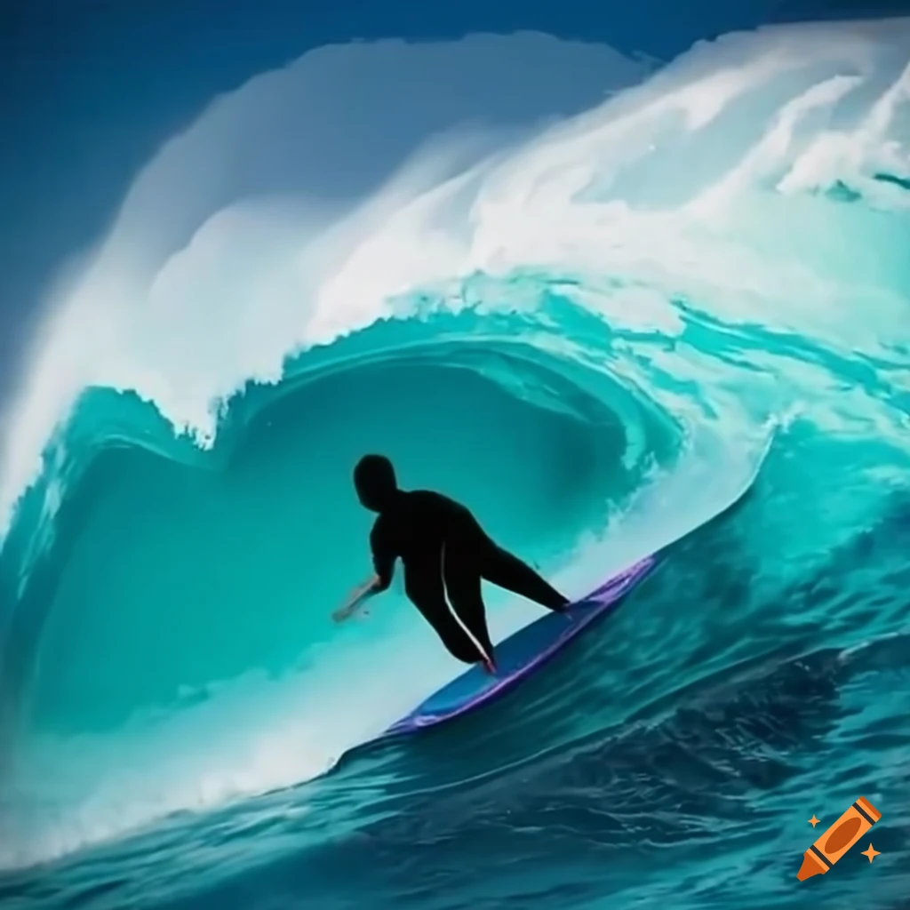 man surfing a massive wave