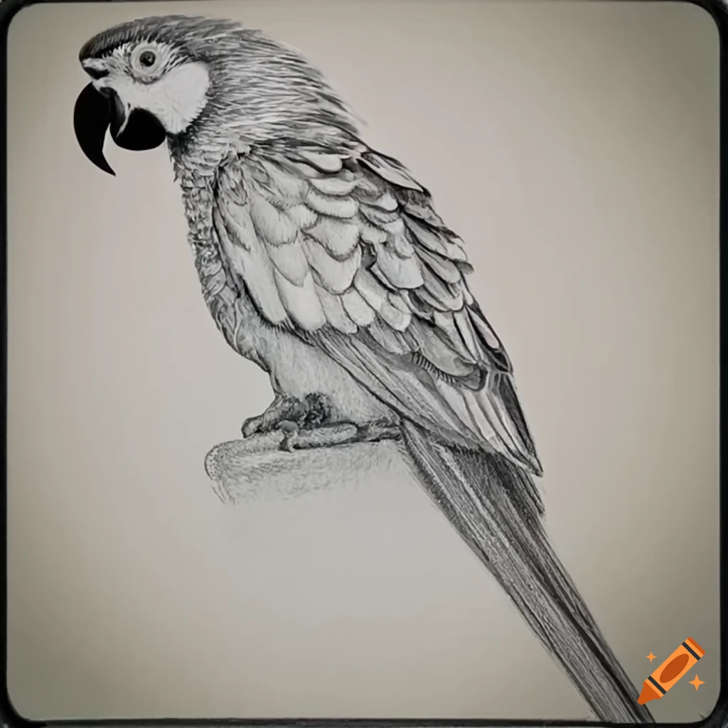 Macaw drawing in pencil | realistic macaw drawing | bird pencil sketch -  YouTube
