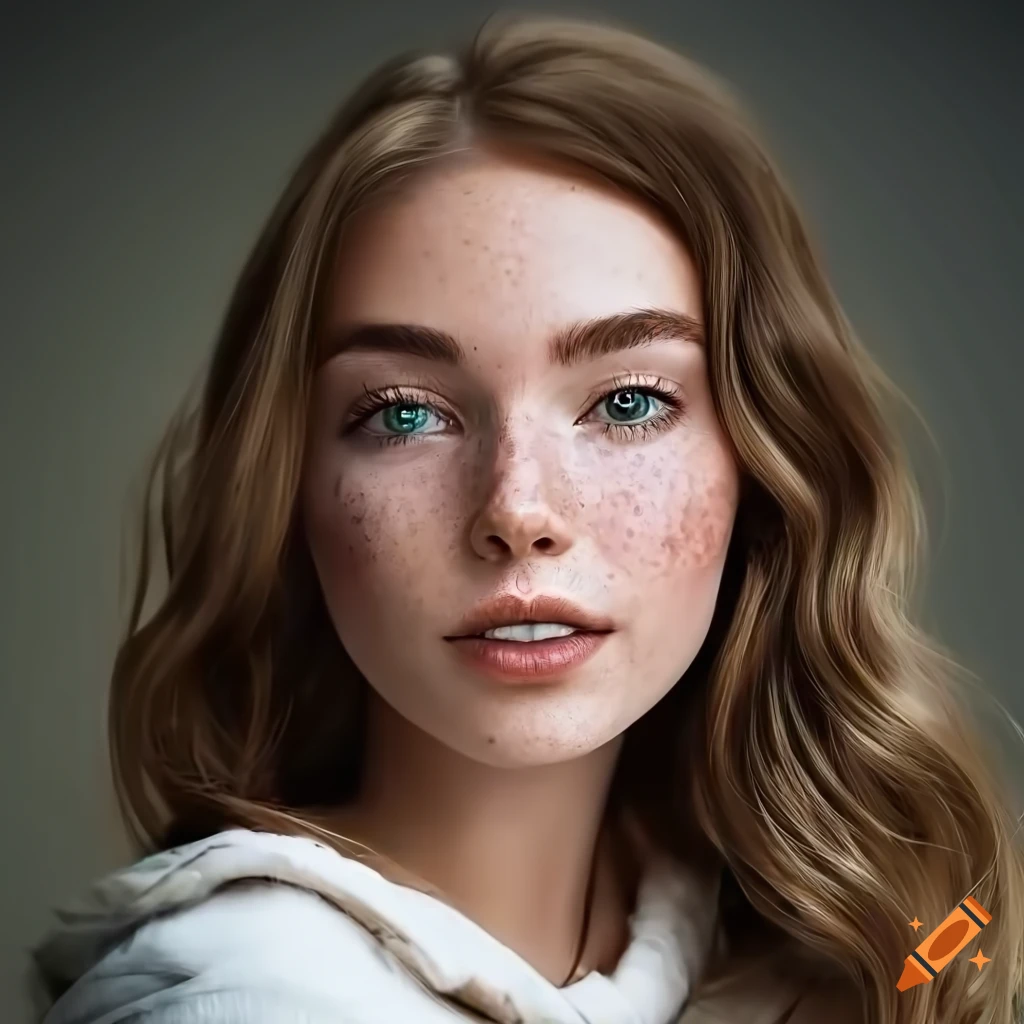 Portrait of two young women with delicate freckles