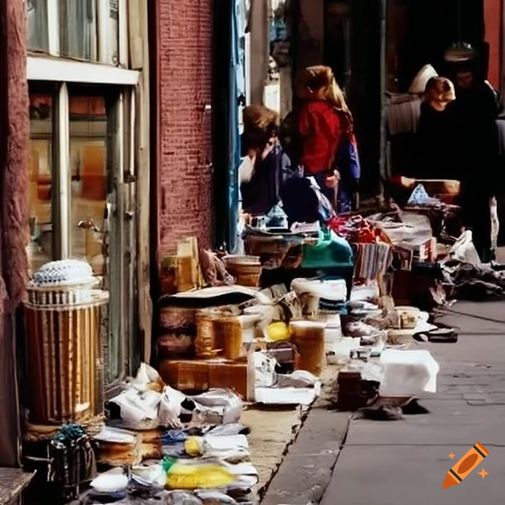 street corner with items for sale