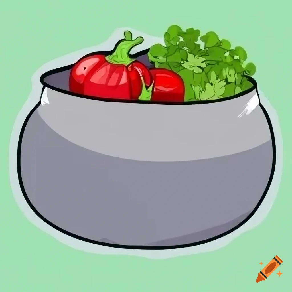 Colorful Ingredients In A Round Bottom Pot On Craiyon