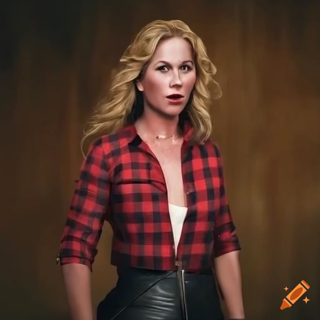 hyperrealistic photo of Christina Applegate as a horse-rider