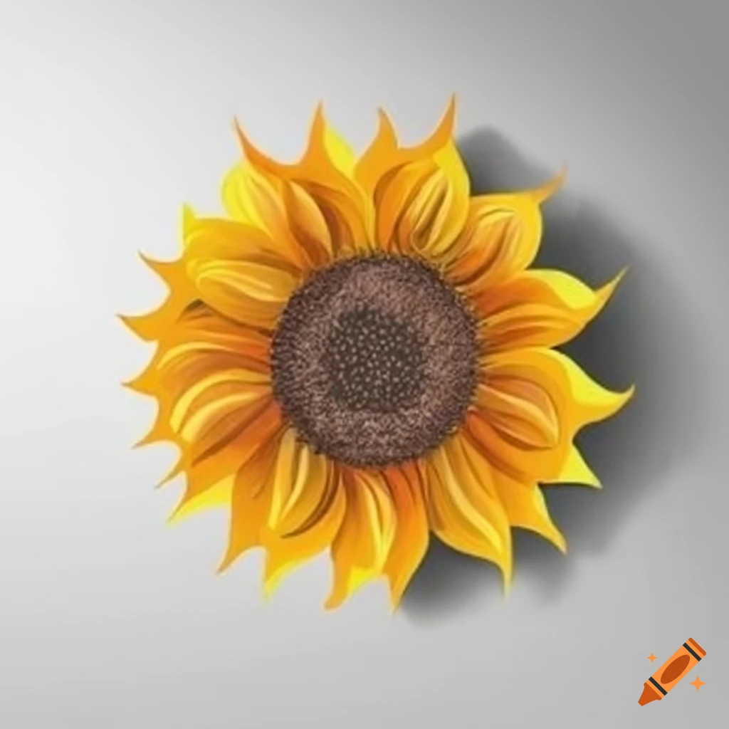 Drawing of a sunflower with music notes on Craiyon